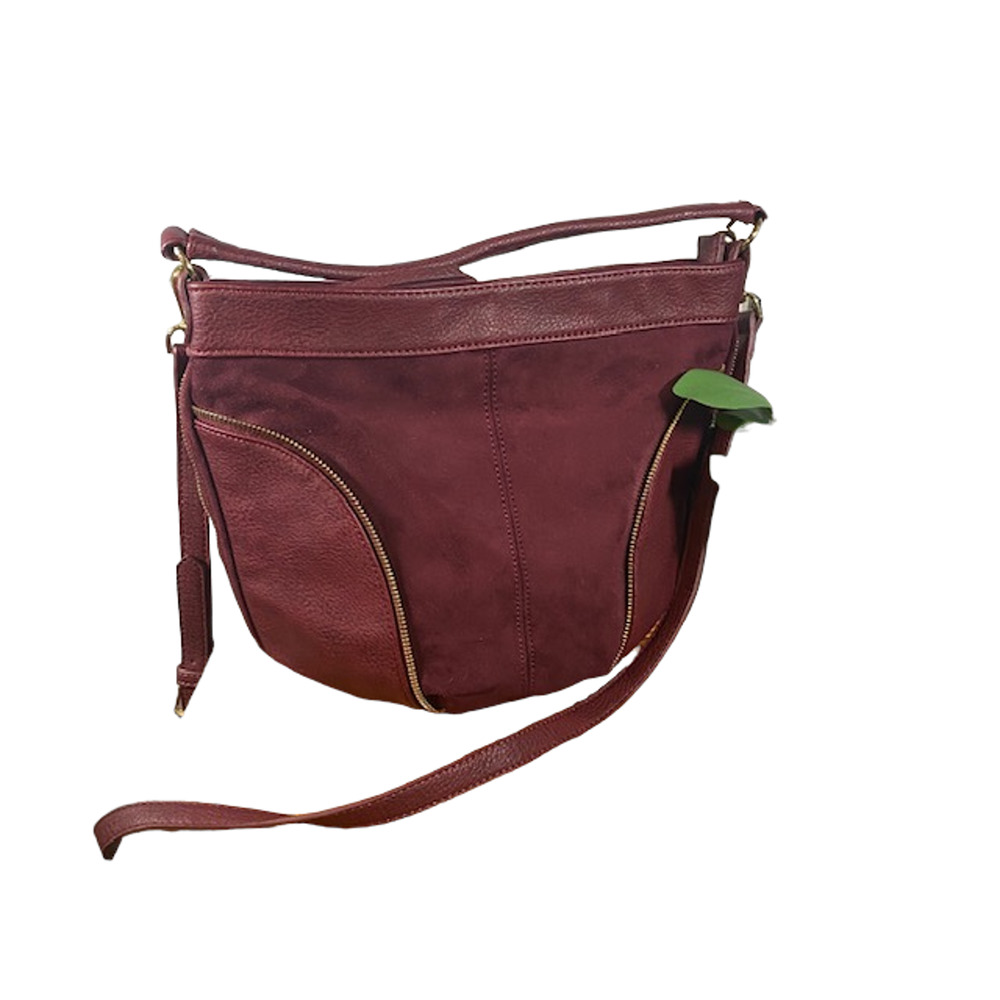 Steve Madden Bskylar Women’s Burgundy Vegan Leather Bucket Crossbody Bag